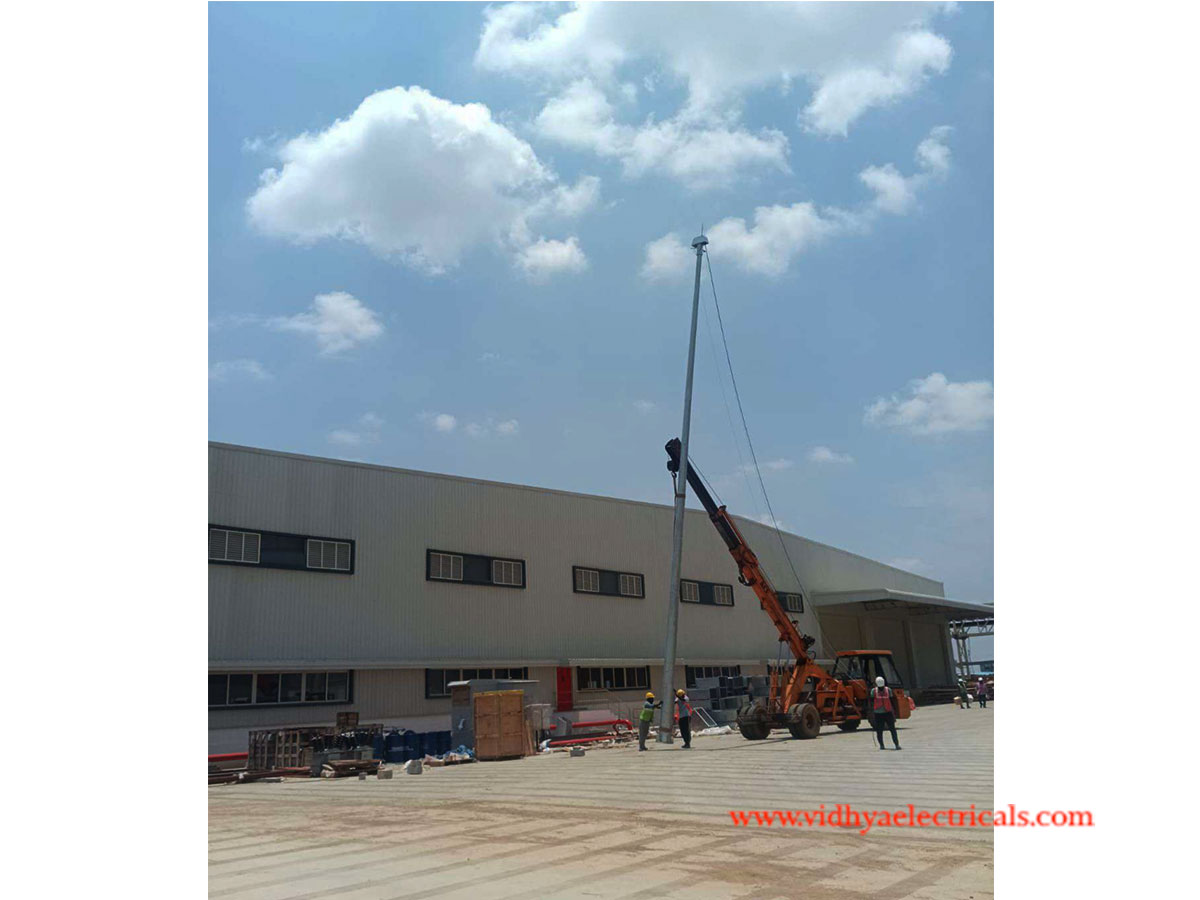 Supply of 16mtr High Mast with Total Accessories at KAYNES CIRCUITS INDIA PRIVATE LIMITED, SIPCOT Industrial Park, Vallam Vadgal Phase 2, Kancheepuram